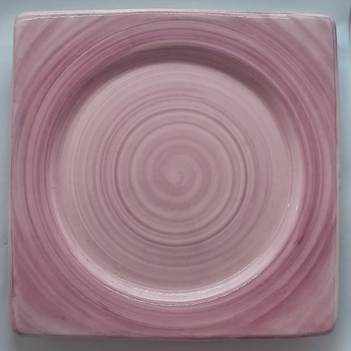 Assiette carrée petit modèle rose