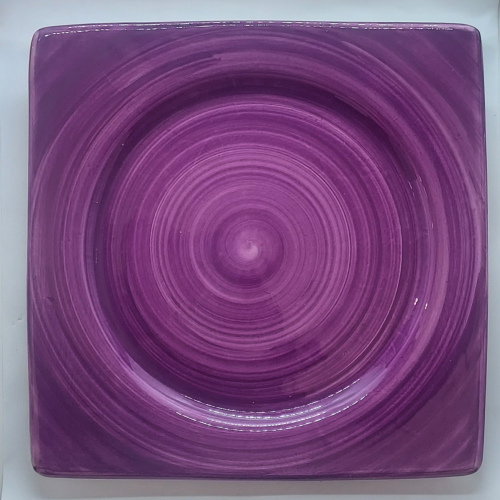 Assiette carrée petit modèle violet fonçé