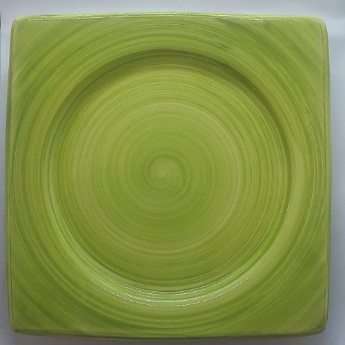 Assiette carrée petit modèle anis