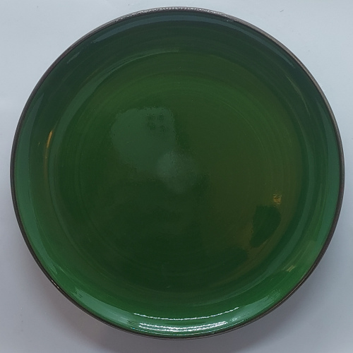 Assiette ronde grand modèle vert chrome
