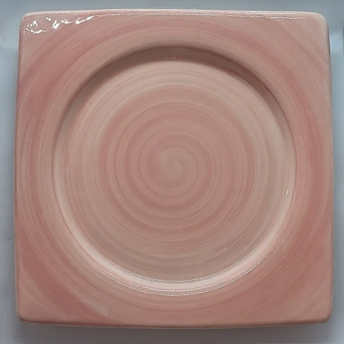 Assiette carrée petit modèle rose poudré