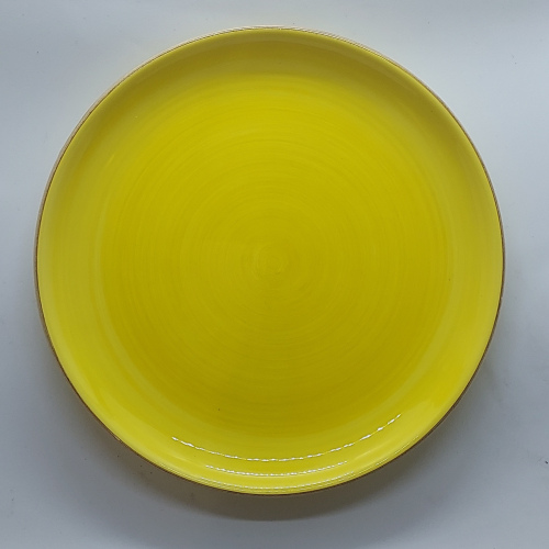 Assiette ronde grand modèle jaune