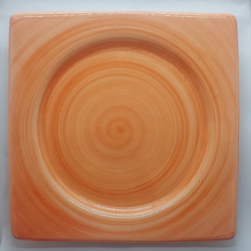 Assiette carrée petit modèle orange
