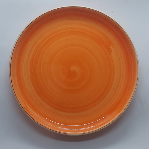 Assiette ronde grand modèle orange