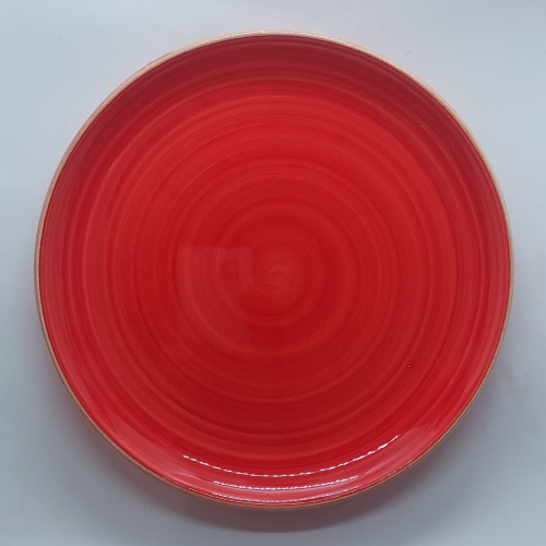 Assiette ronde grand modèle rouge vif