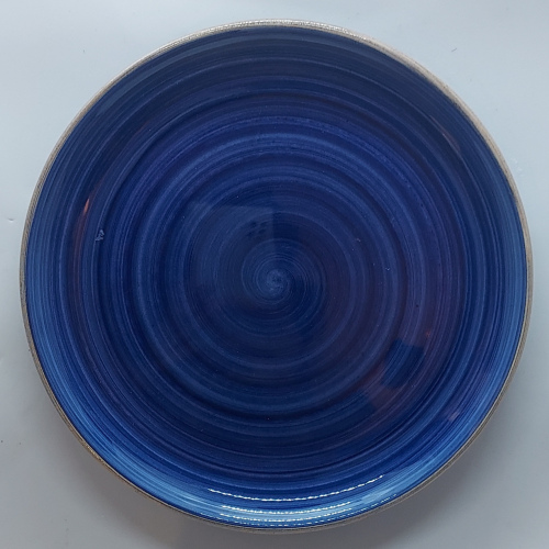 Assiette ronde grand modèle bleu fonçé