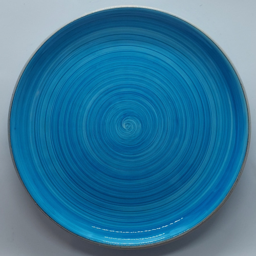 Assiette ronde grand modèle turquoise