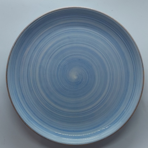 Assiette ronde grand modèle bleu tendre